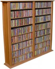 Media Storage Tower-Regular Double oak