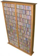 Media Storage Tower-Tall Double oak