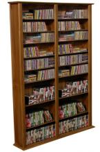 Media Storage Tower-Tall Double walnut