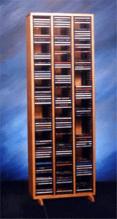 Solid Oak Tower For Cd'S (Individual Locking Slots)