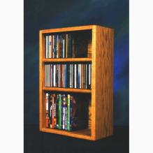 Solid Oak Desktop Or Shelf For Cd'S And DVD'S/ Vhs Tapes