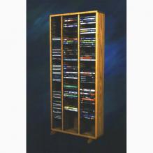 Solid Oak Tower For Cd'S And DVD'S (Individual Locking Slots)