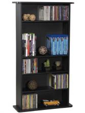 Drawbridge 240CD / 108DVD/132BluRay/Games Wood Cabinet, Black