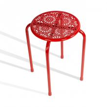 Side Table/ Stool In Red - Set Of 2