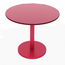 Glass Side Table, Red