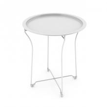 Metal Side Table, White