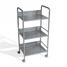 3 Tier Shelving Cart With Casters In Moon Mist