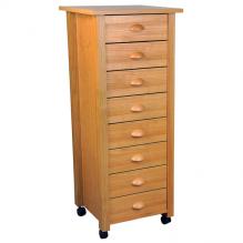 8-Drawer Mobile Cart oak