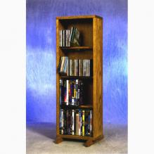 Solid Oak 4 Row Dowel DVD Cabinet Tower