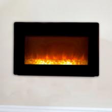Wall Mount Electric Fireplace, Black, 1350 Watts