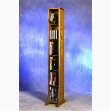 Solid Oak 6 Row Dowel DVD Cabinet Tower