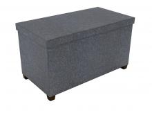 Storage Ottoman With Wooden Feet 17 X 34 In Dark Gray