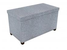 Storage Ottoman With Wooden Feet 17X34 In Light Gray