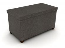 Storage Ottoman With Wooden Feet 17X34 In Brown