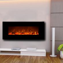 Onyx Black Wall-Mounted Fireplace