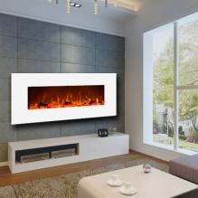 Ivory White Wall-Mounted Fireplace