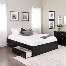 Select Black Queen 4-Post Platform Bed with 2 Drawers