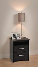 Black Coal Harbor 2 Drawer Tall Nightstand with Open Shelf