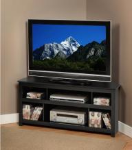 Black Vasari Corner Flat Panel Plasma / LCD TV Console