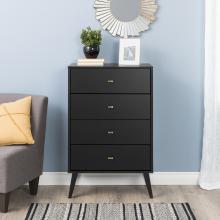 Milo 4-drawer Chest, Black