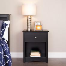 Sonoma 1-drawer Tall Nightstand, Black