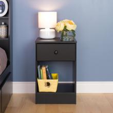 Astrid Tall 1-Drawer Night Stand, Black