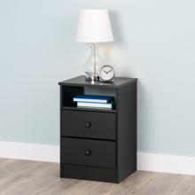 Astrid 2-Drawer Nightstand, Black