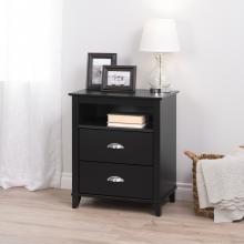 Yaletown 2-Drawer Tall Nightstand, Black