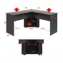 L-shaped Desk, Black