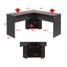 L-shaped Desk, Black