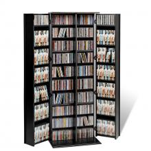 Black Grande Locking Media Storage Cabinet with Shaker Doors