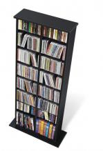 Black Double Multimedia Storage Tower