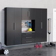 Black HangUps 90 inch Storage Cabinet Set G - 4pc