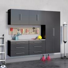 Black HangUps 90 inch Storage Cabinet Set H - 5pc