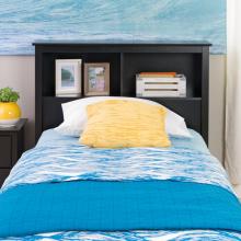 Black Twin Bookcase Headboard