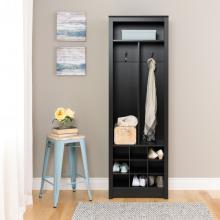 Space-Saving Entryway Organizer with Shoe Storage, Black