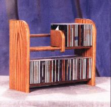 Solid Oak 2 Row Dowel Cd Rack