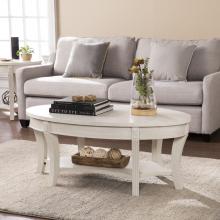 Laverly Traditional Oval Cocktail Table - Whitewash