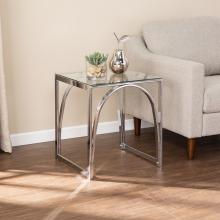 Stevenly Square Glass-Top End Table