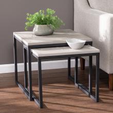 Sharnbrook Reclaimed Wood Nesting End Tables - 2pc Set