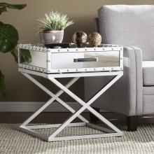 Lazio Industrial Mirrored End Table