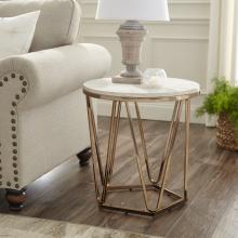 Luna Round Faux Stone Side Table