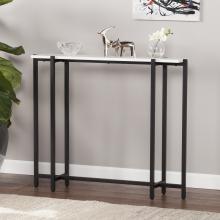 Helena Contemporary Narrow Mini Console Table - Black w/ White