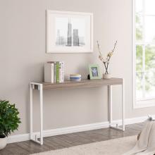 Macen Console - Mocha Gray w/ White