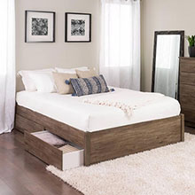 Select Drifted Gray Queen 4-Post Platform Bed with 4 Drawers