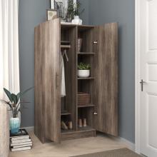 Prepac Elite Wardrobe with Storage, Drifted Gray