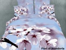 Luxury Bedding King size Egyptian Cotton Floral Duvet Cover Set, Fiori di mandorla Dolce Mela DM401K