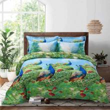 Duvet Cover Set, King Size Pictorial Bedding, Dolce Mela - Peafowl DM704K