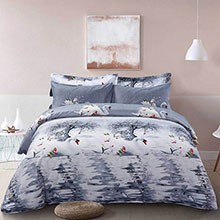 Duvet Cover Set, Queen size Pictorial Bedding, Dolce Mela - Mute Swan DM705Q