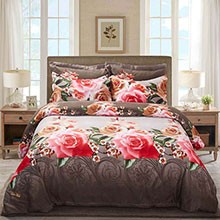 Duvet Cover Set, King Size Floral Bedding, Dolce Mela - Rose Medley DM708K